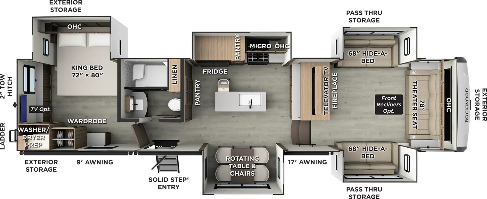 Rockwood Signature Fifth Wheels 402SFL Floorplan